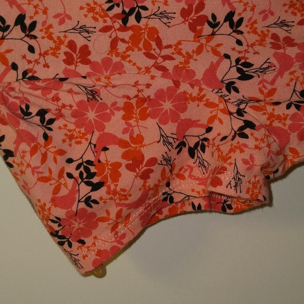 Lands End Girls Size 10 Floral Print 100% Cotton Tagless Neck One Piece Dress - Picture 3 of 7